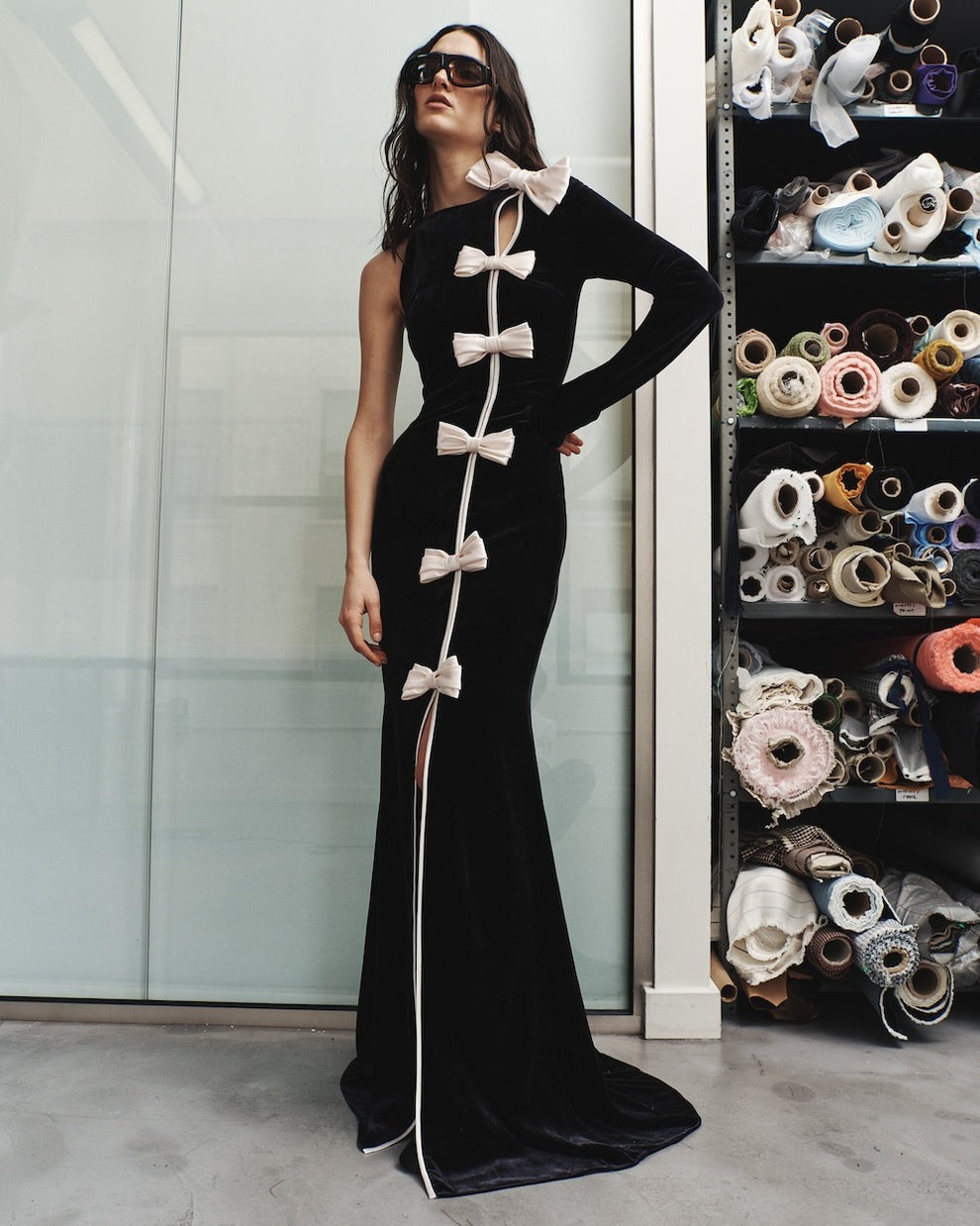 Hellessy Deidra Gown in Navy/Blush