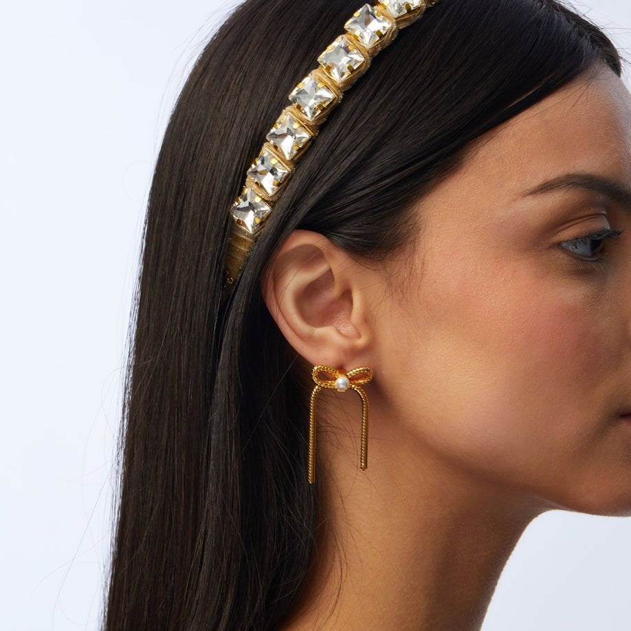Lele Sadoughi Bow Stud Earrings in Gold