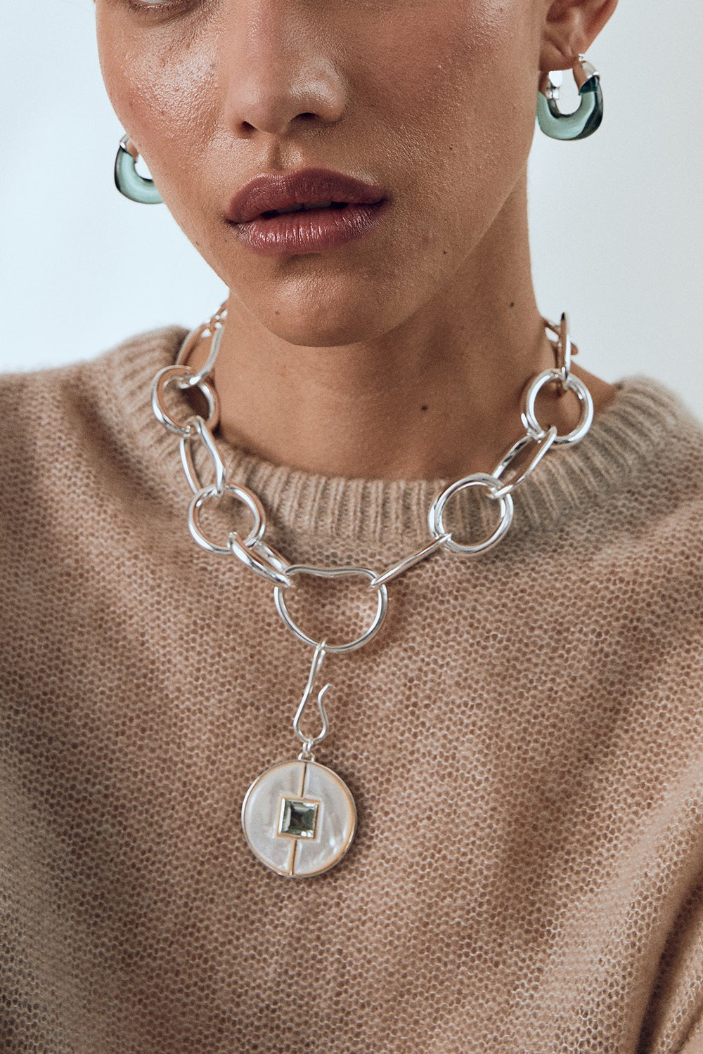 Lizzie Fortunato Mini Organic Hoops in Silver Forest
