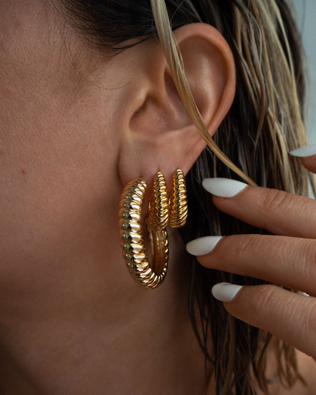 Luv AJ The XL Ridged Hoop Earrings (More Colors)