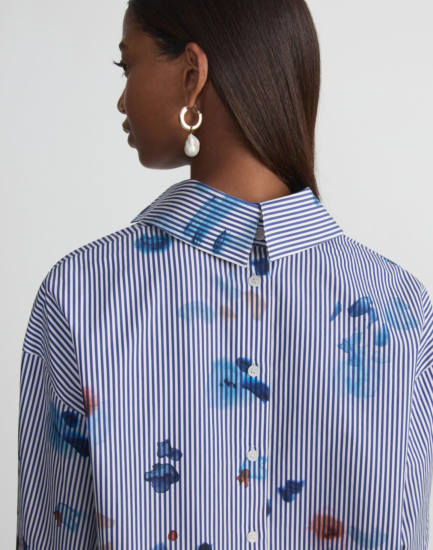 Lafayette 148 The Portrait Shirt in Sky Multi