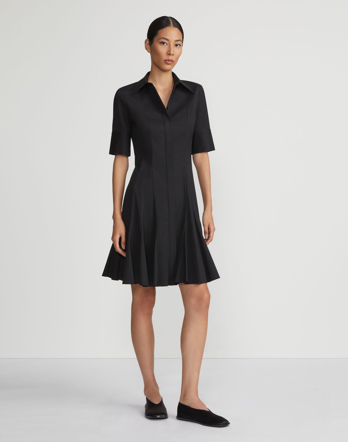 Lafayette 148 Peplum Shirtdress in Black