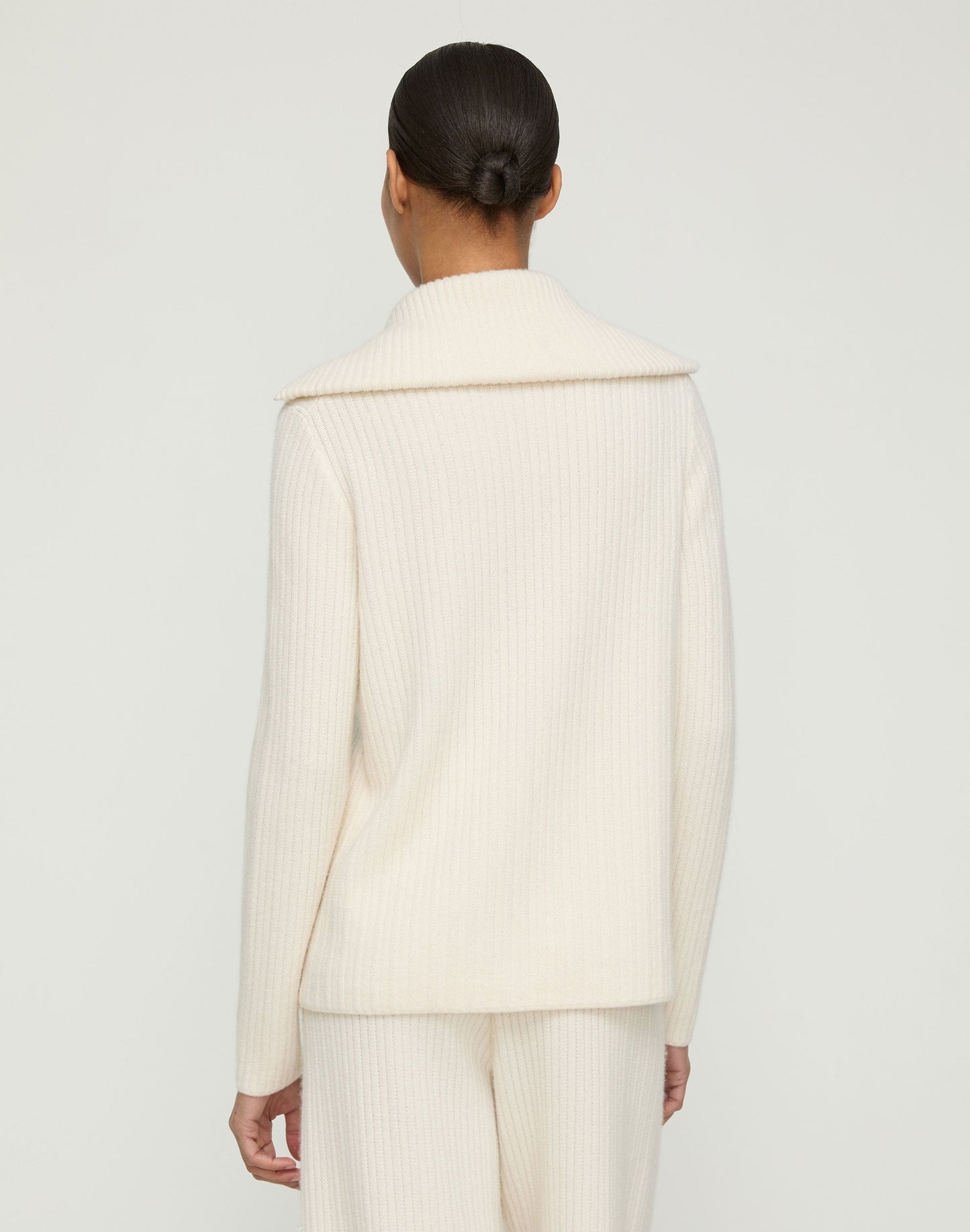 Lafayette 148 Cashmere & Finespun Voile Collared Cardigan in Cloud