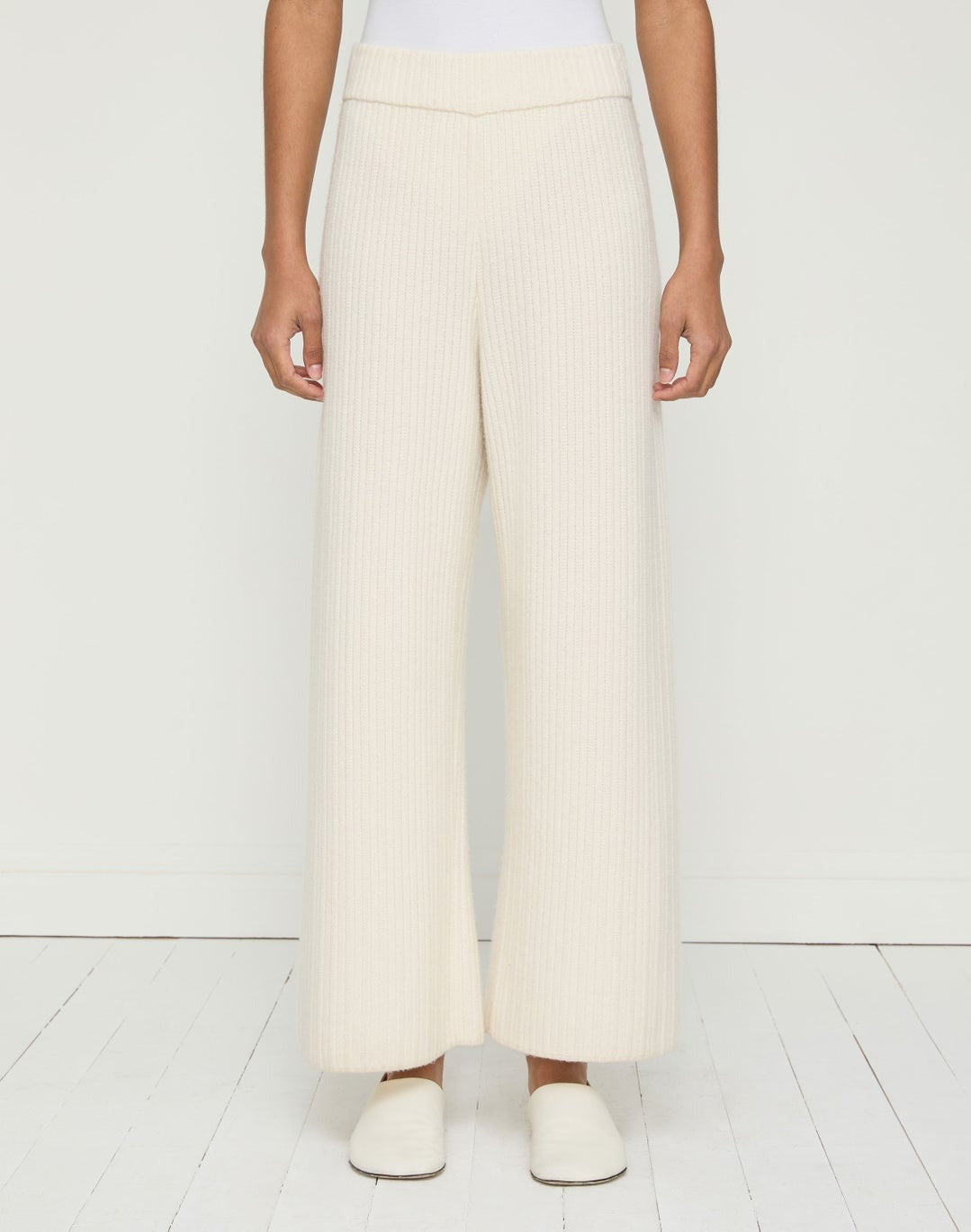 Lafayette 148 Cashmere & Finespun Voile Ankle Pant in Ivory