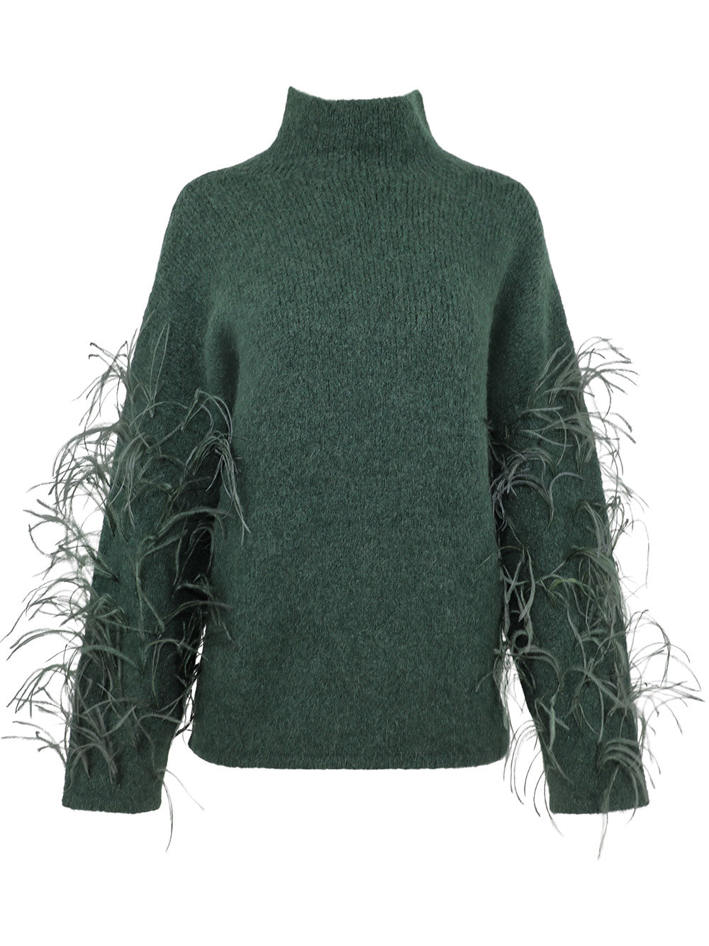 LaPointe Alpaca Silk Turtleneck With Feathers