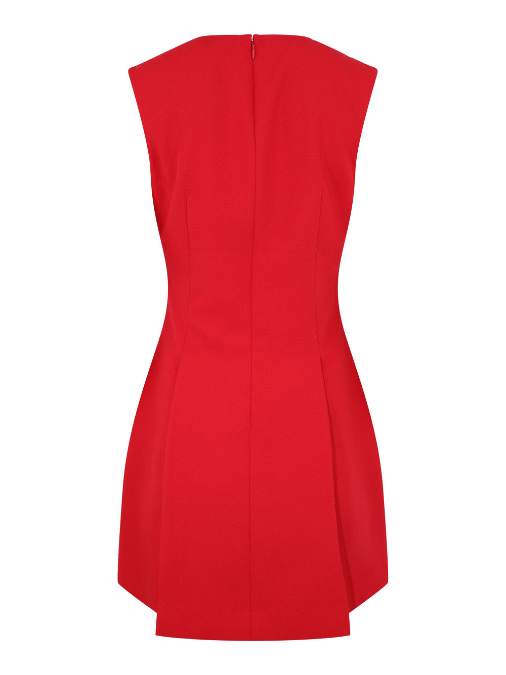 Self-Portrait Wool Crepe Mini Dress in Red
