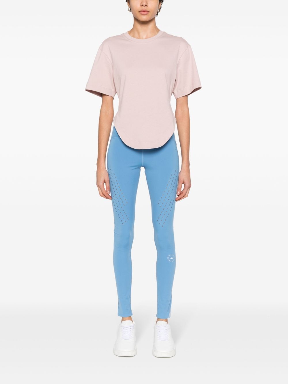 Adidas x Stella McCartney Curved-Hem T-shirt in Pink