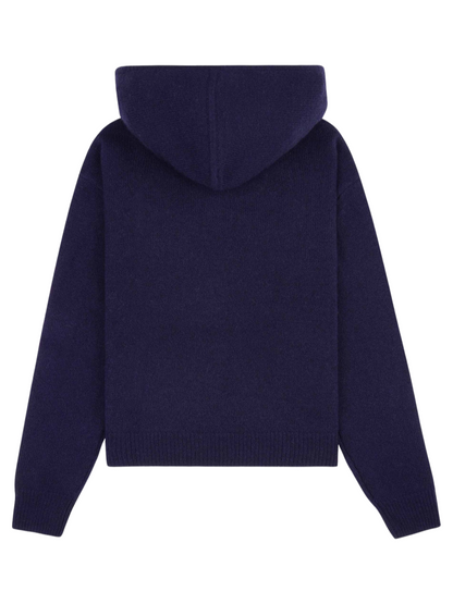 Sporty & Rich Fauborg Cashmere Hoodie in Navy/White