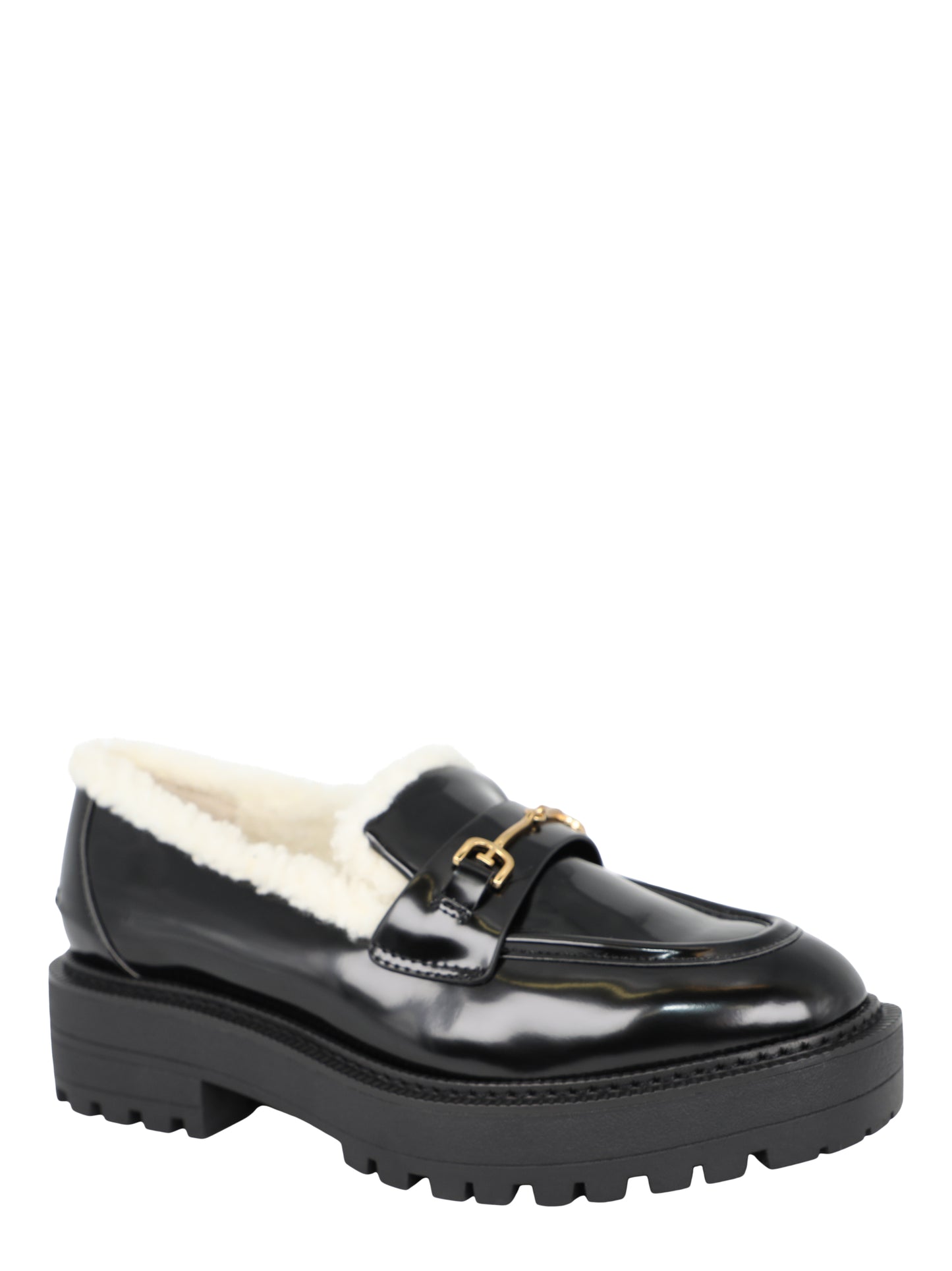 Sam Edelman Laurs Cozy Black and Ivory Loafer