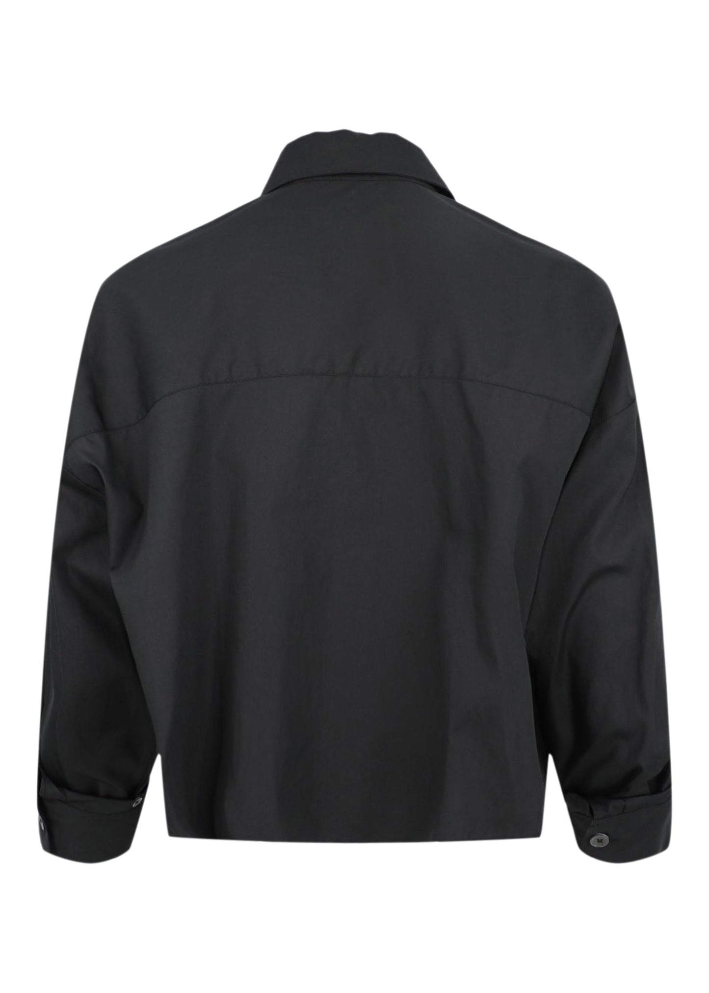 TWP The Ex Crop Ruffled Black Shirt