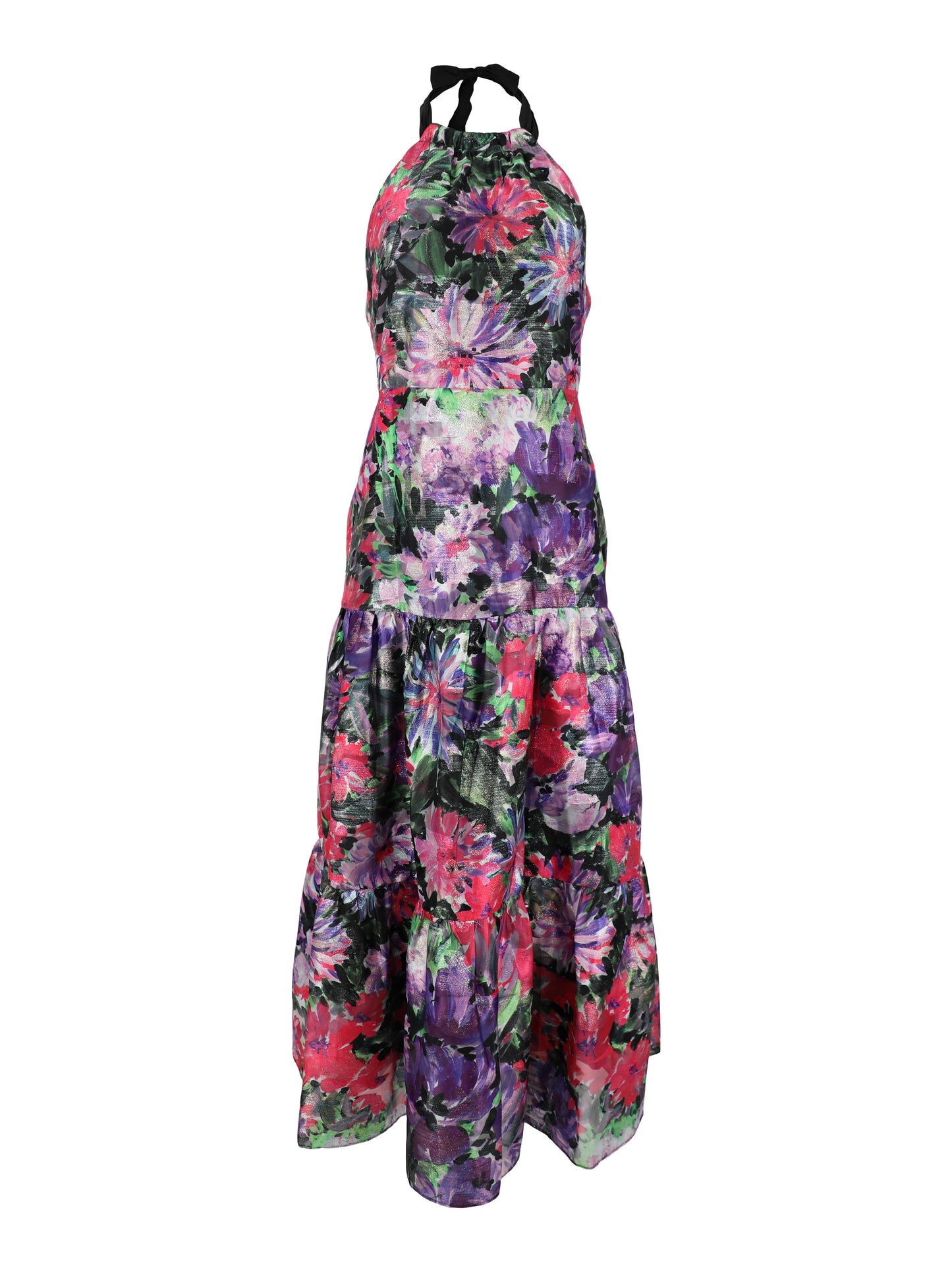 Milly Hayden Garden Purple Multi Halter Dress