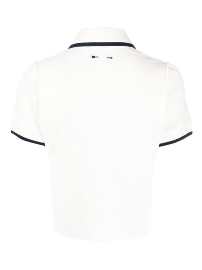 The Upside Bounce Birdie Crop Polo in White