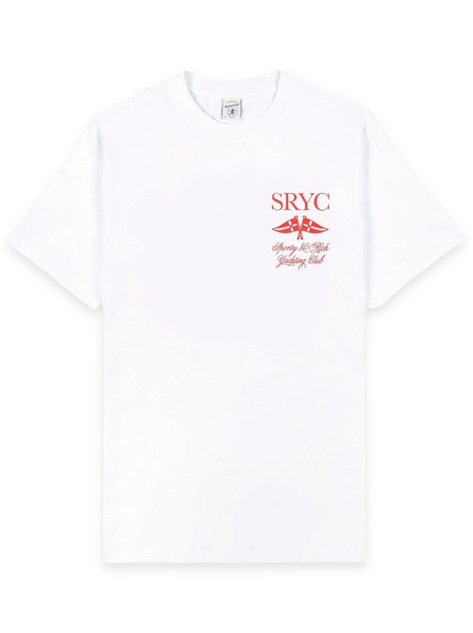 Sporty & Rich Yacht Club T-Shirt in White/Cerise