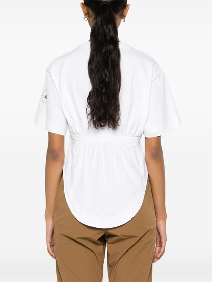 Adidas x Stella McCartney Logo-Print Short Sleeve T-Shirt in White