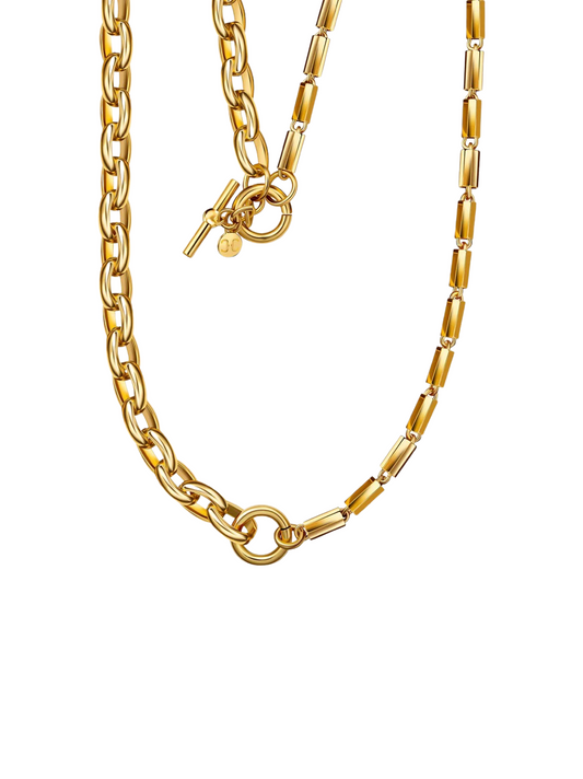 Christina Caruso Double Link Necklace in Yellow Gold