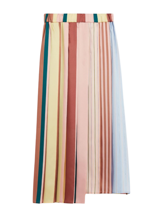 Weekend Max Mara Fagus Stripe Skirt in Avio Multi