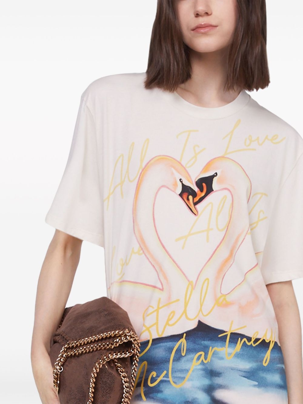 Stella McCartney Painted Swan T-Shirt in Natural