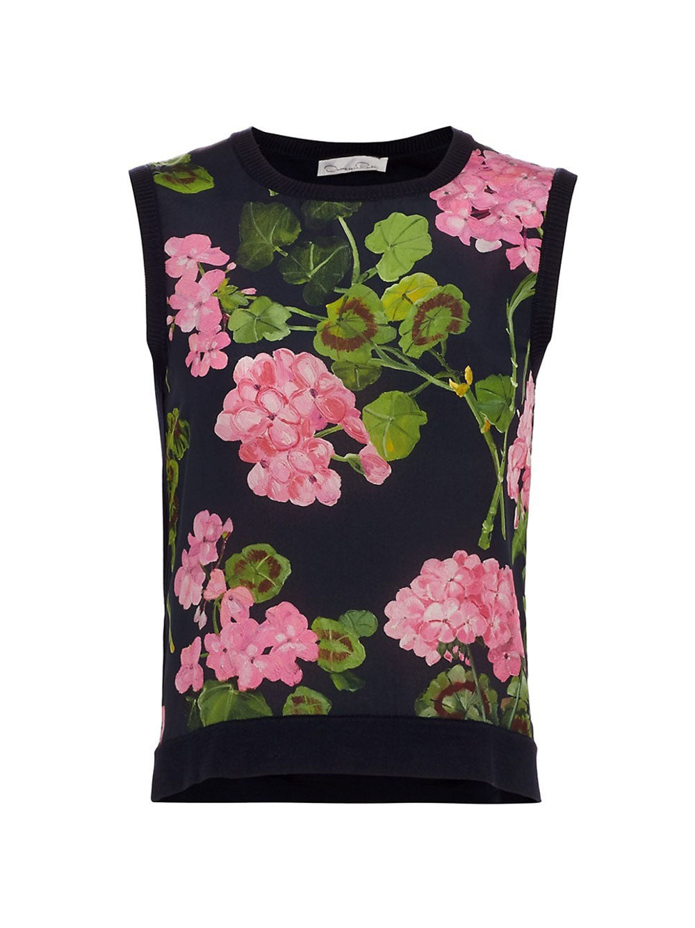 Oscar de la Renta Sleeveless Geranium Tank