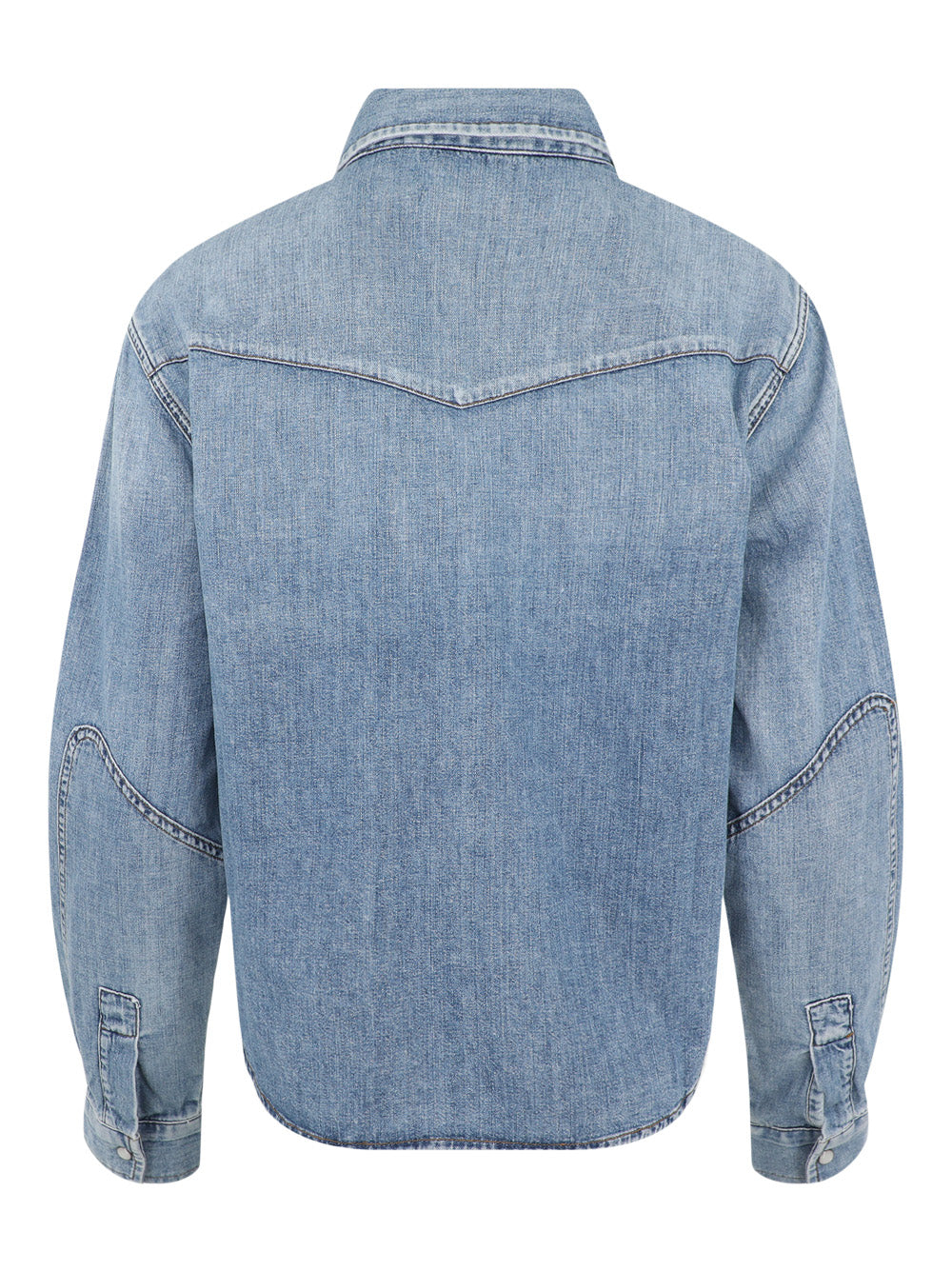 Citizens of Humanity Cropped Western Shirt in Carolina Blue
