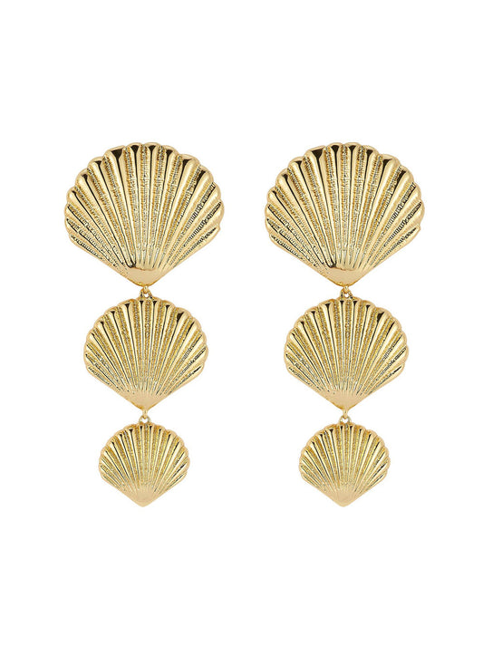 Mignonne Gavigan Anisah Lux Shell Earrings in Gold