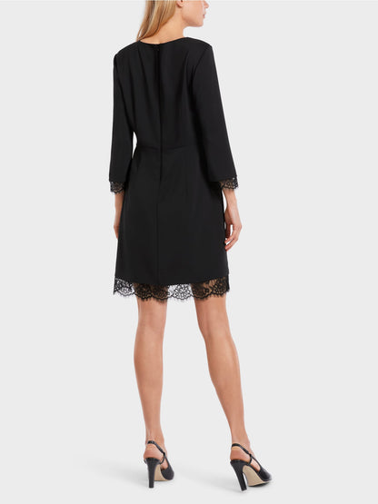 Marc Cain Short Dress With Delicate Lace in Black