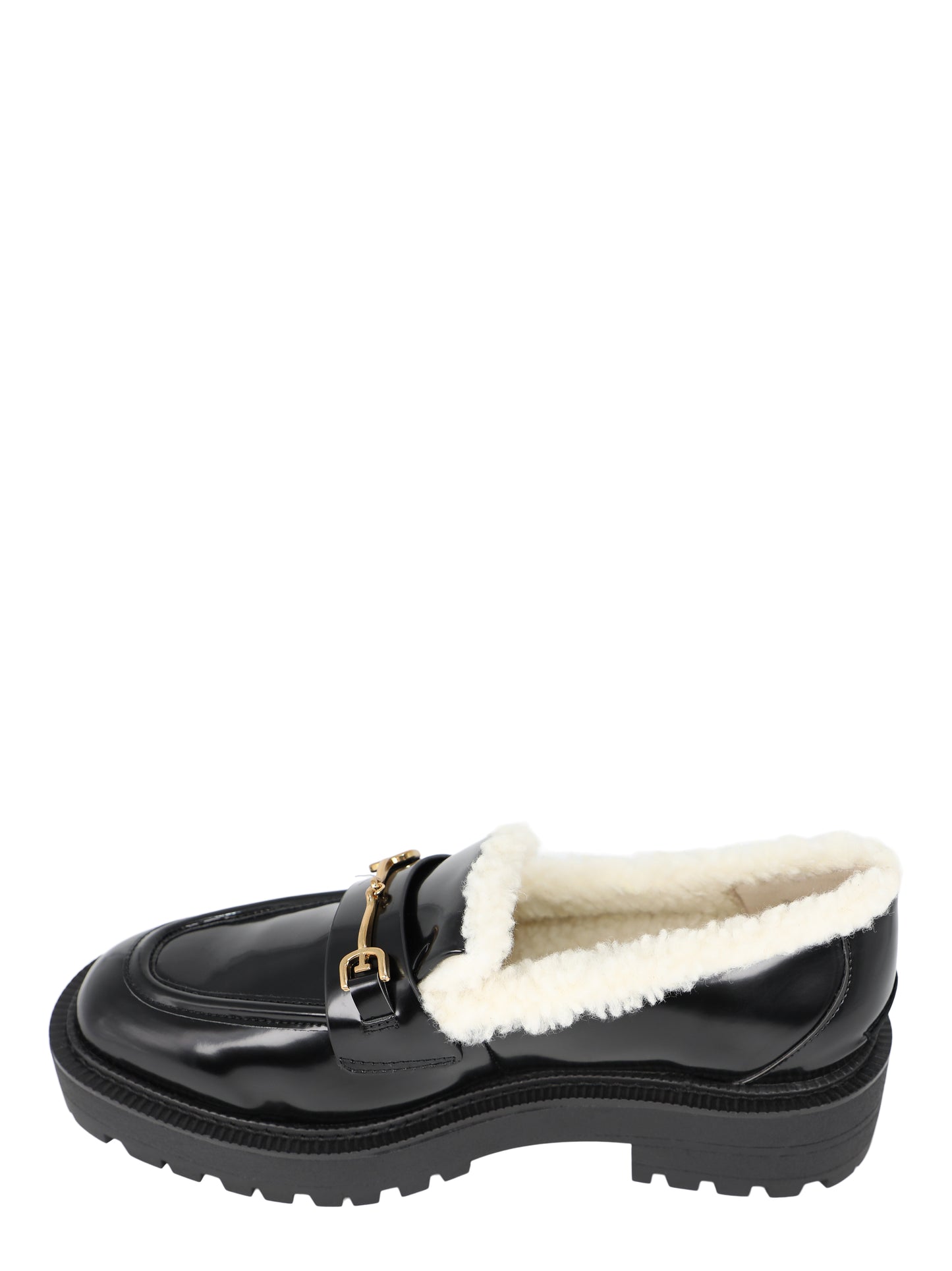 Sam Edelman Laurs Cozy Black and Ivory Loafer