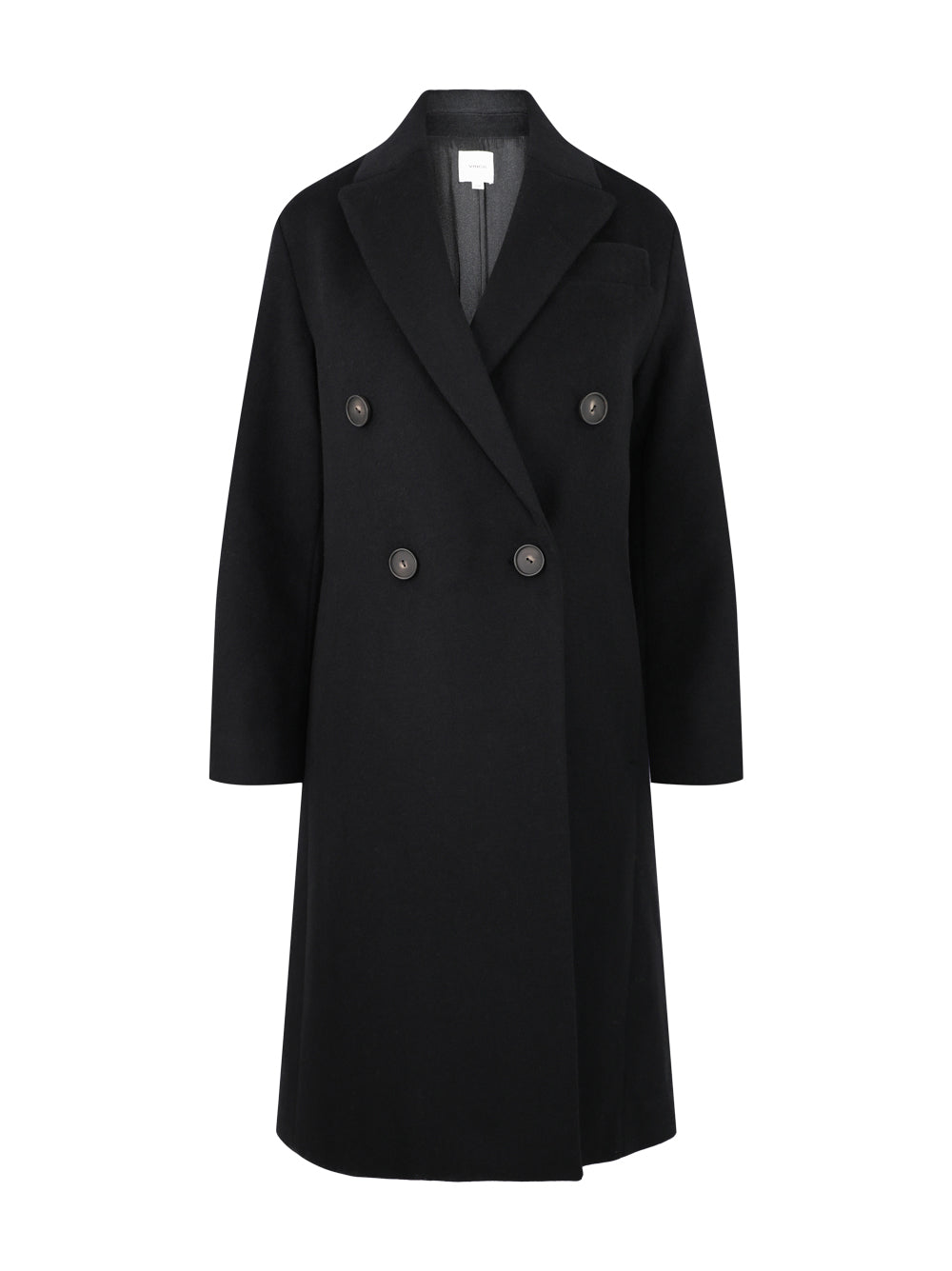 Vince Black Wool Double-Breasted Coat