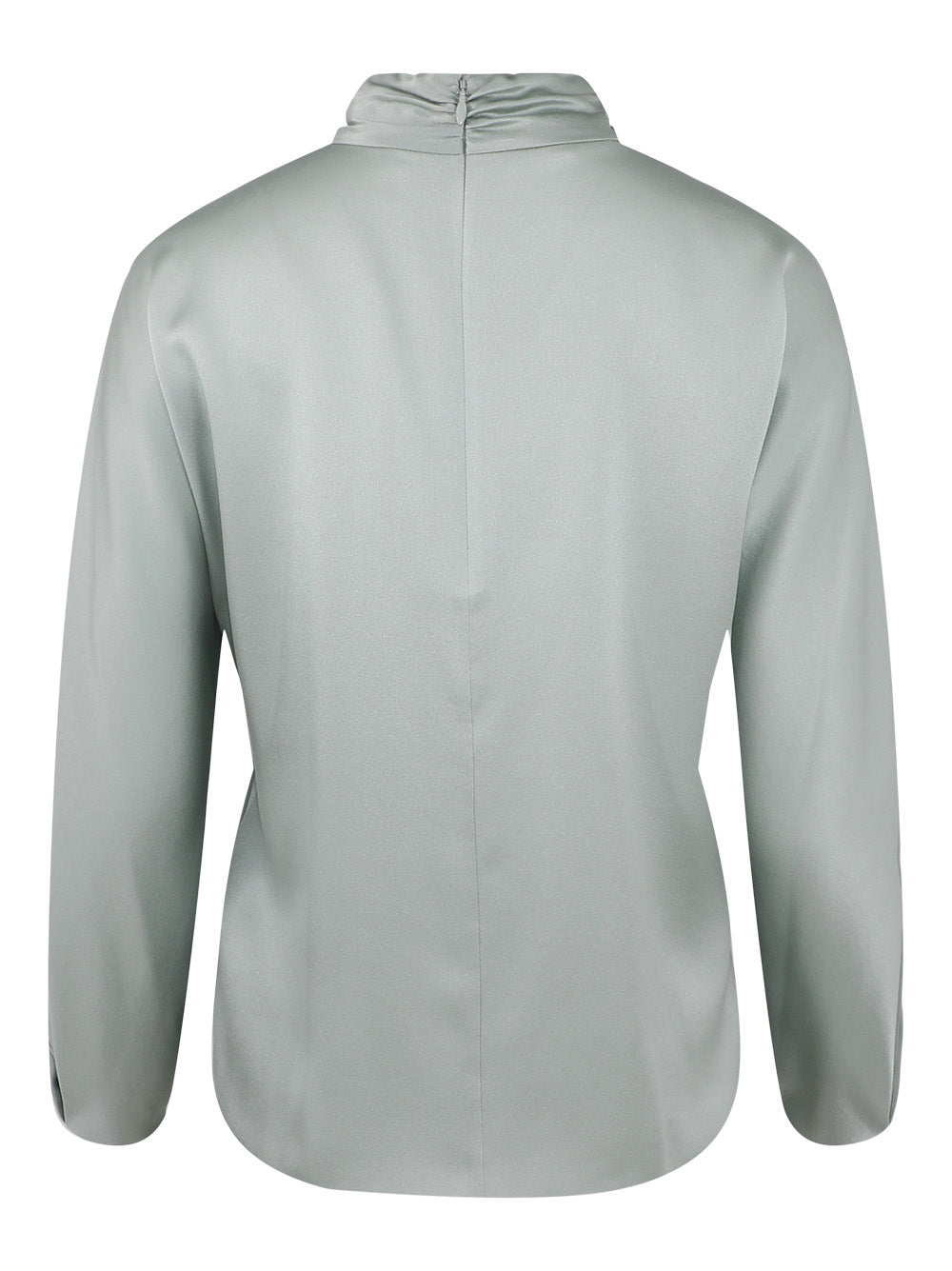 Vince Draped Funnel Neck Blouse in Sea Mist