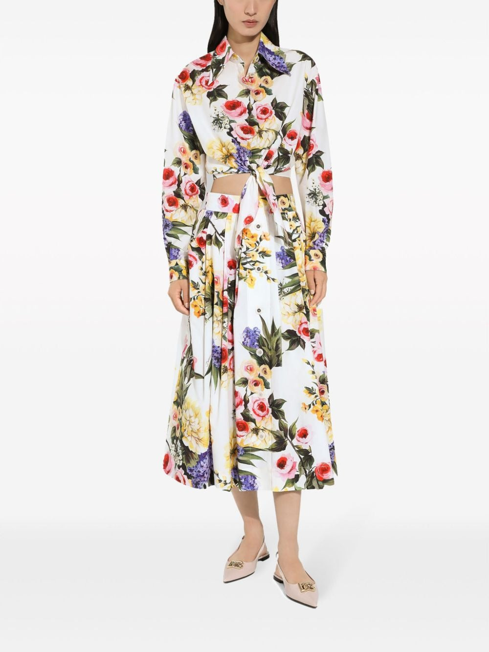 Dolce & Gabbana Giardino Floral-Print Cotton Shirt