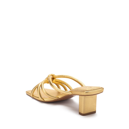 Mercedes Castillo Savanna Mid-Heel Sandal in Gold