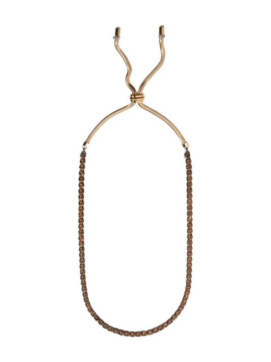 Demarson Lupe Necklace Adjustable Choker in Gold/ Smoked Topaz