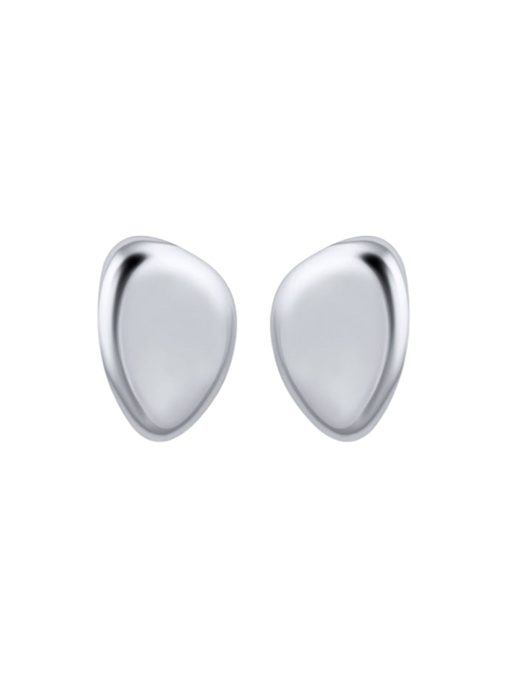 Christina Caruso Small Oval Earrings in Rhodium