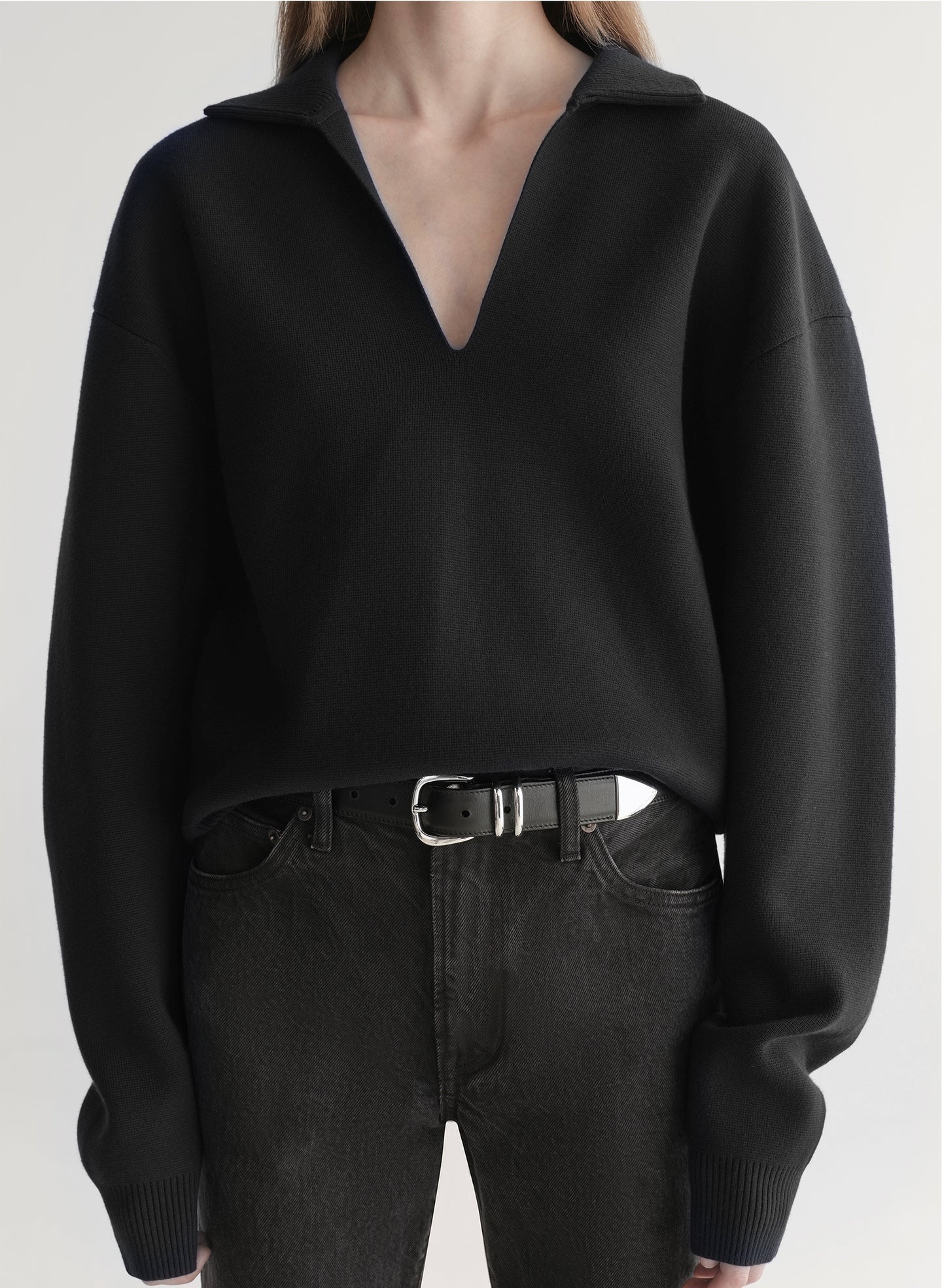 A.L.C. Timmy Polo Sweater in Black