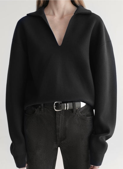 A.L.C. Timmy Polo Sweater in Black