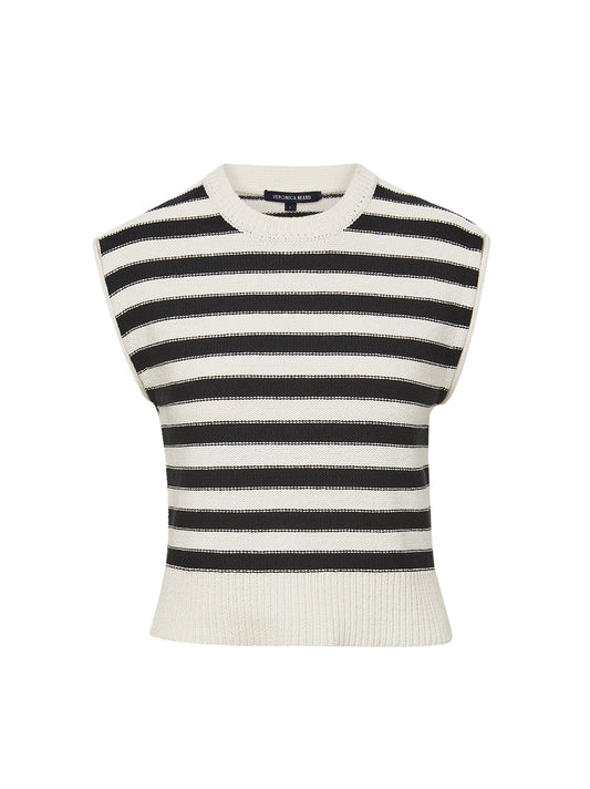 Veronica Beard Vera Sweater in Off-White/Black