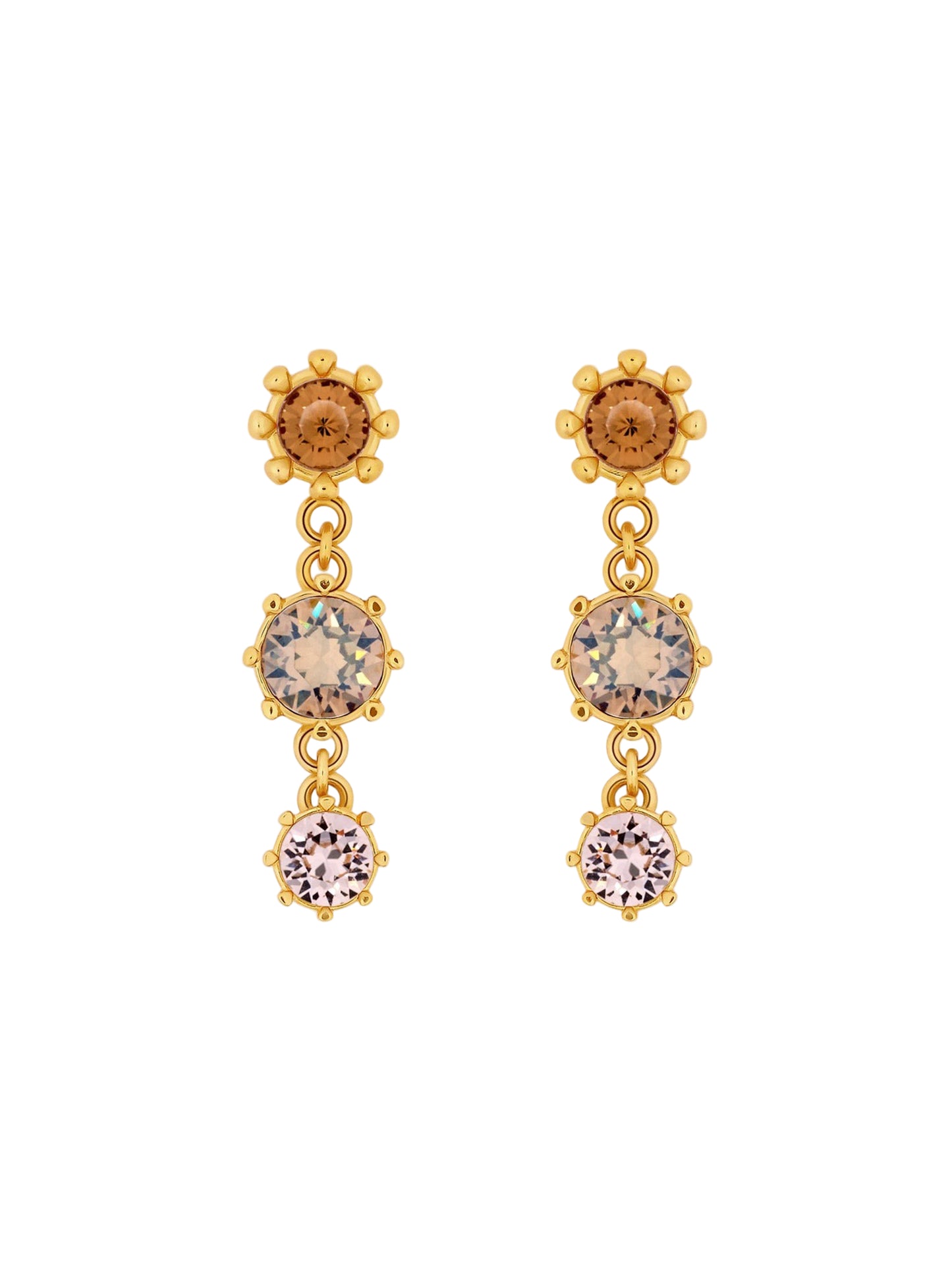 Oscar de la Renta Faceted Crystal Drop Earrings in Topaz