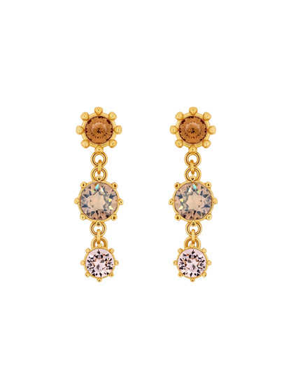 Oscar de la Renta Faceted Crystal Drop Earrings in Topaz