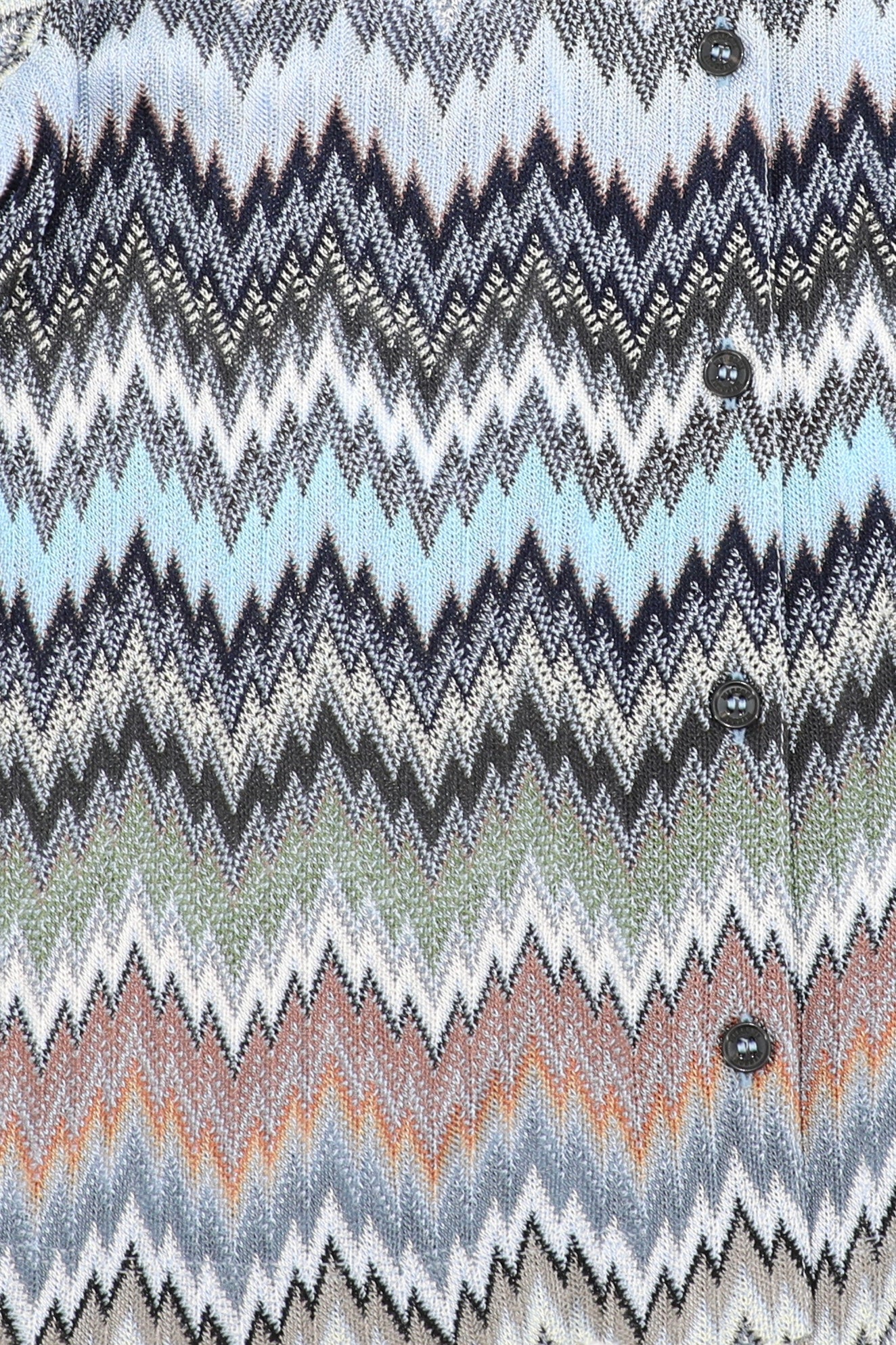 Missoni Short Sleeve Shirt in Multicolor Blue Tones