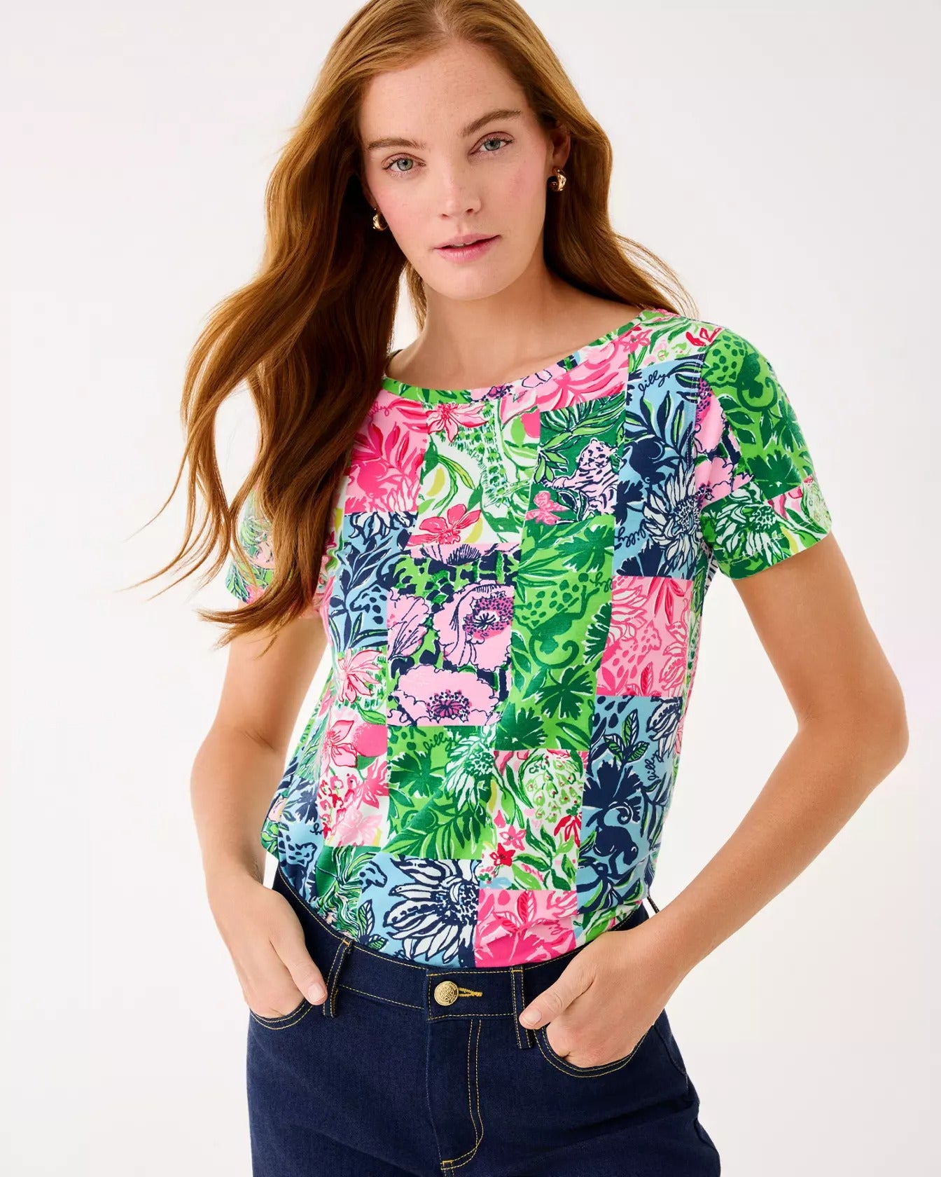 Lilly Pulitzer Key West Top in Multi Party Punch Patch
