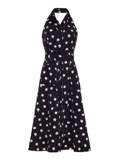 Cara Cara Parker Dress in Spot Black Egret