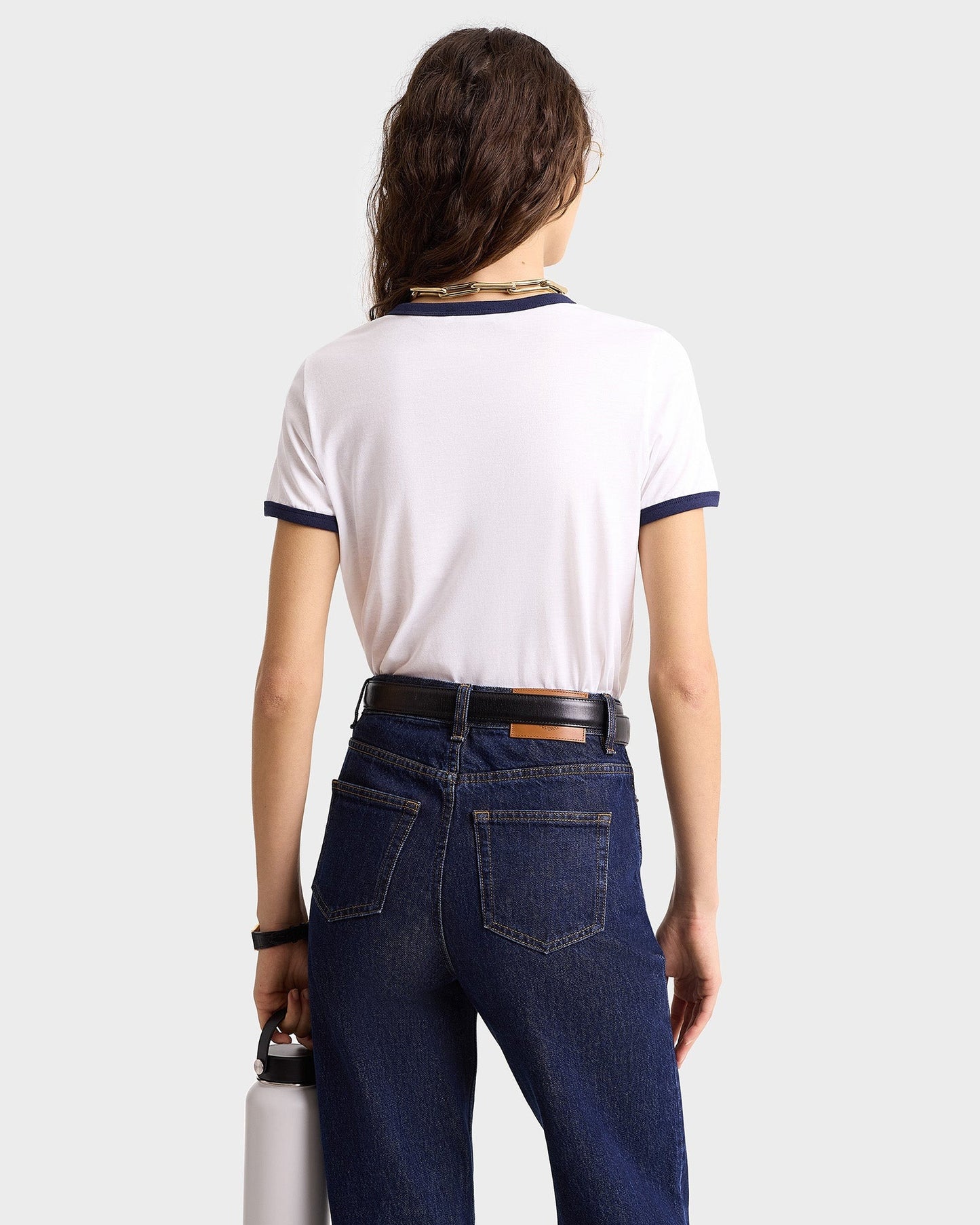 Sporty & Rich Riding Club Ringer Tee in White