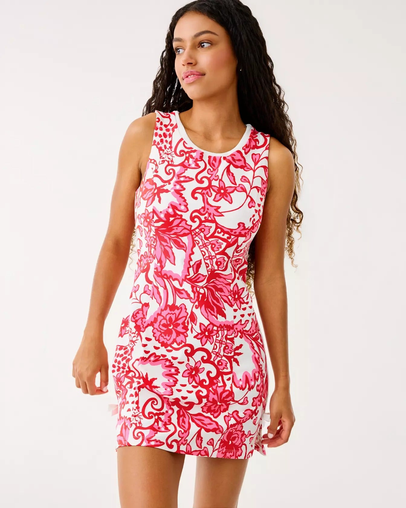 Lilly Pulitzer Mela Active Dress UPF 50+in Coconut Spicy Socialite