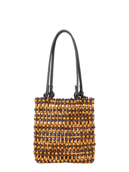 Staud Baja Mini Tote in Multi Wood Beads