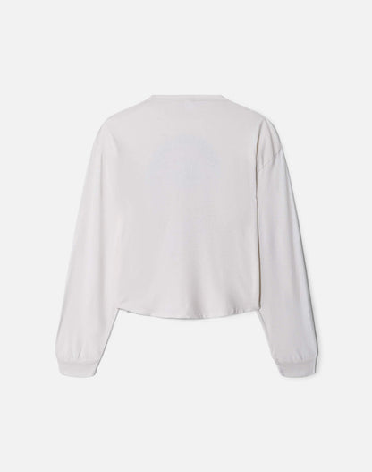 Re/Done Boxy Boyfriend "Ski Bum" Long Sleeve in Vintage White