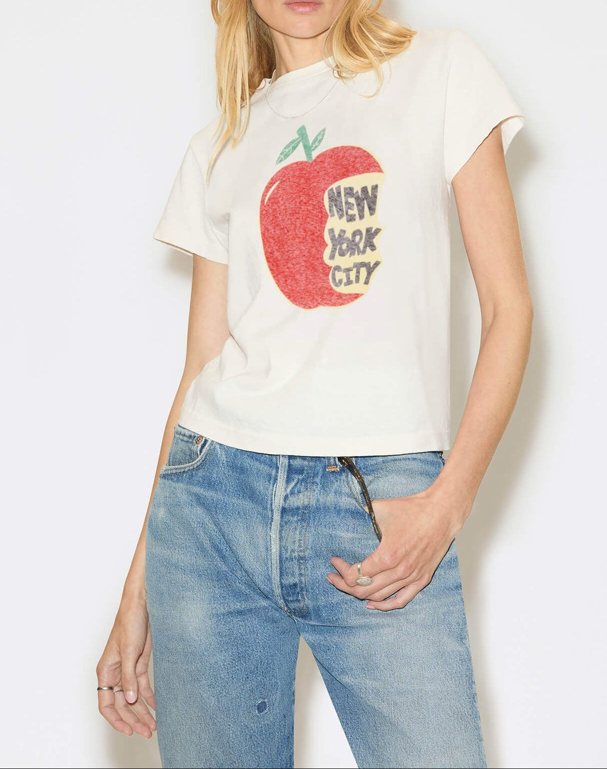 Re/Done Classic Tee NYC in Vintage White