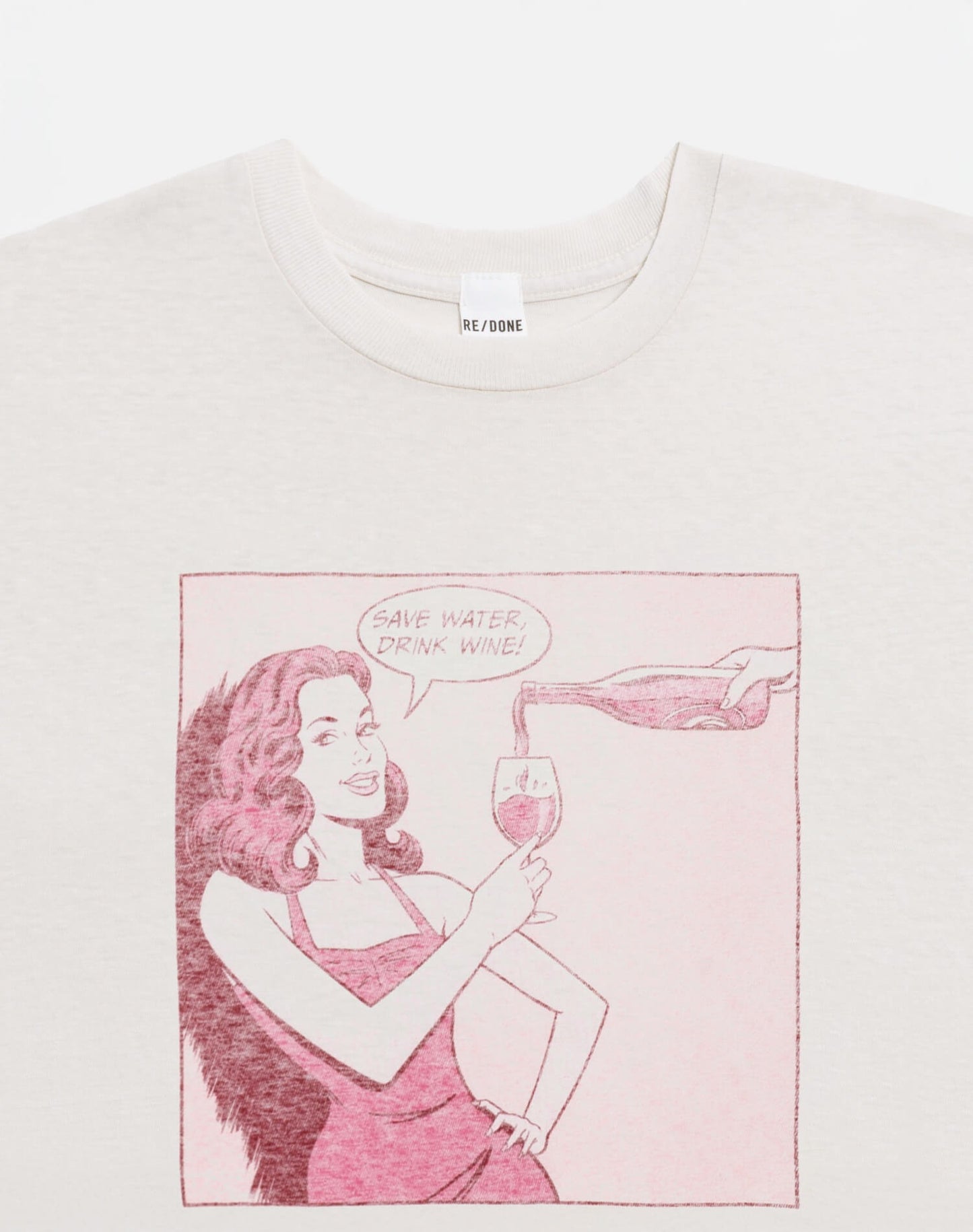 Re/Done Classic Tee Drink Wine in Vintage White