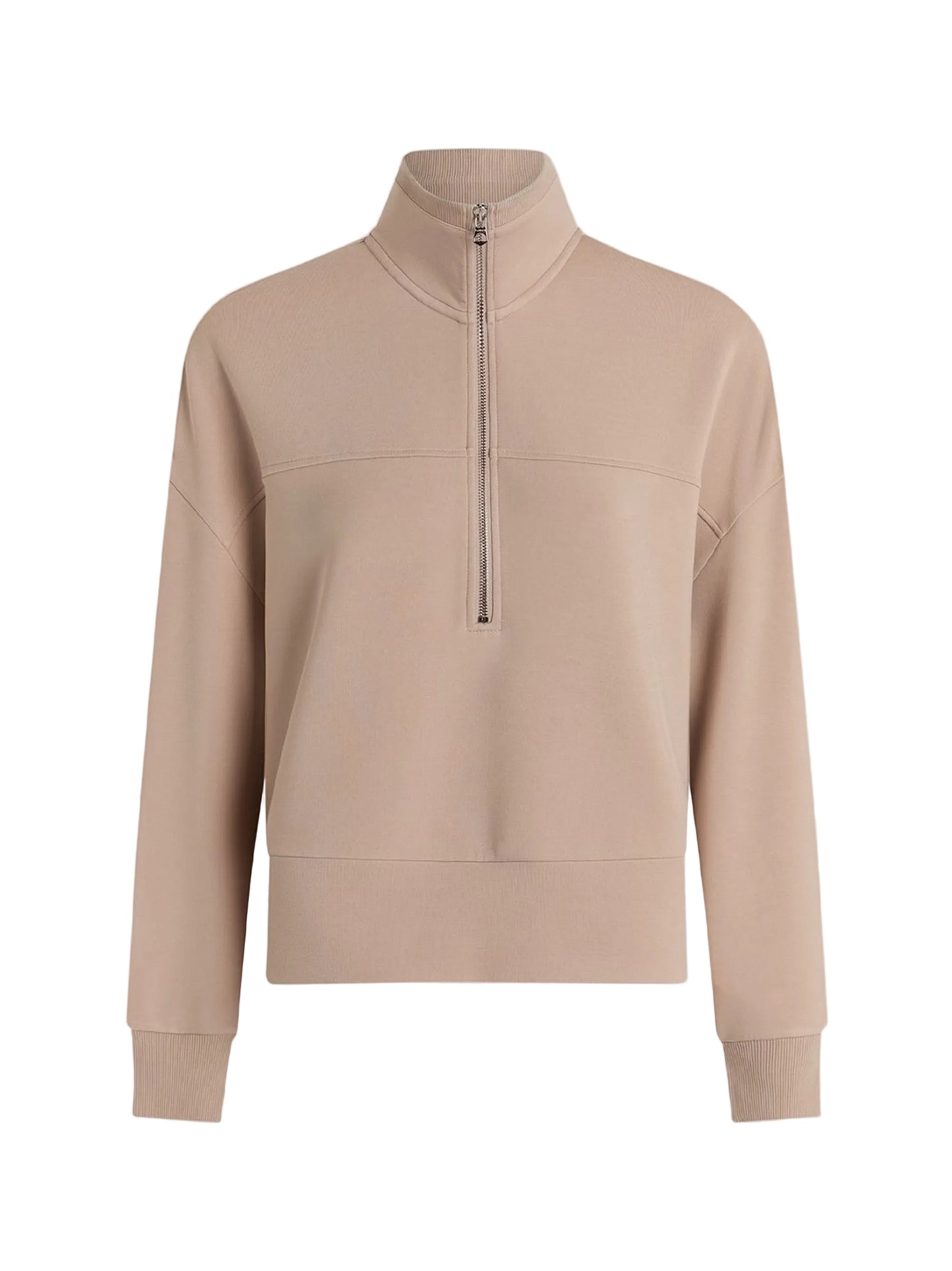 Varley Kayleigh Half Zip Sweat in Mushroom