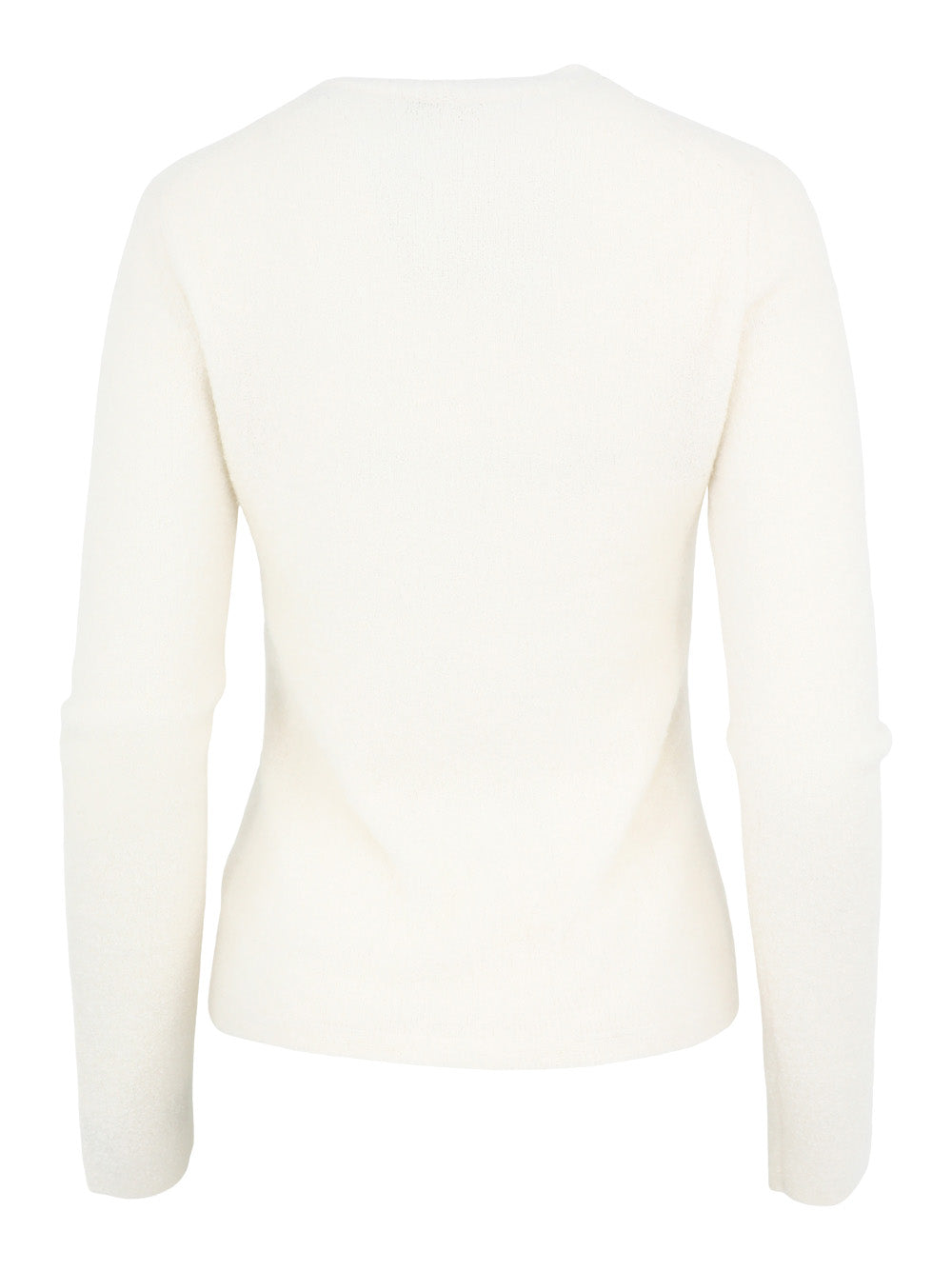 Vince Soft Bouclé Silk-Blend Crew Neck Sweater in Ivory