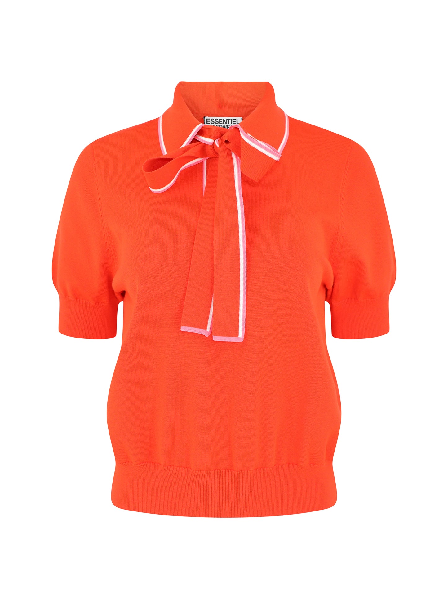 Essentiel Antwerp Polo With Bow in Combo Nectarine