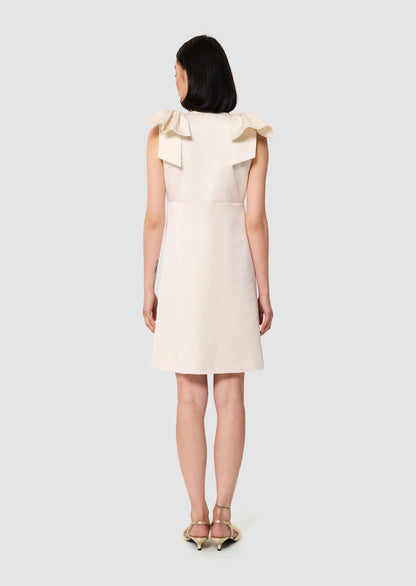 Tara Jarmon Remarquable Ecru Satin Linen Dress